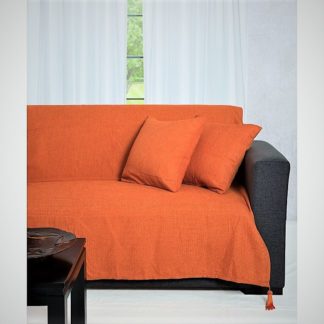 Chenille ριχτάρια,μεγάλων διαστάσεων,σε χρώμα πορτοκαλί 7010-10