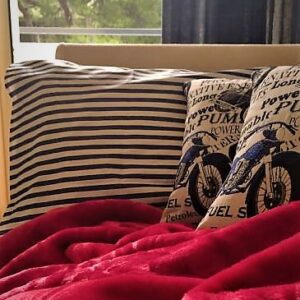 Βελούδινη κουβέρτα μονή, μονόχρωμη, 160Χ220cm, σε κόκκινο χρώμα (7420-7)