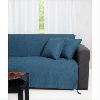 Chenille ριχτάρια,μεγάλων διαστάσεων,σε χρώμα μπλε 7011-8