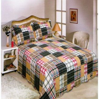 Κουβερλί καθετές ρίγες, γκρι,μαύρες,καφέ καπιτονέ!! (7000-56)