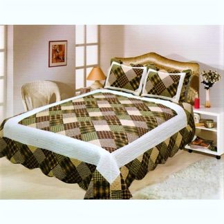 Κουβερλί καφέ άσπρο καπιτονέ!! (7000-58)