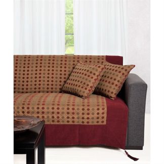 Chenille ριχτάρια,μεγάλων διαστάσεων,σε κύκλους μπορντό χρώμα 7012-20