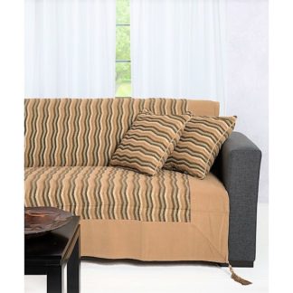 Chenille ριχτάρια,μεγάλων διαστάσεων,σε συνδυασμό χρωμάτων λαδί-καφέ 7012-11