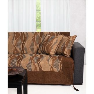 Chenille ριχτάρια,μεγάλων διαστάσεων,σε συνδυασμό μπεζ και χρυσού χρώματος 7012-6