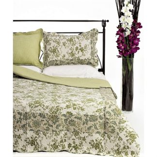 Κουβερλί ημίδιπλο-μονό, ρομαντικό θαμπό πρασινό, καπιτονέ, 100% βαμβακερό!! (7001-16)