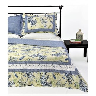 Κουβερλί ημίδιπλο-μονό, σιέλ βυθός καπιτονέ, 100% βαμβακερό!! (7001-6)