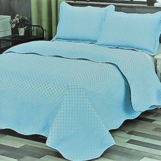 Κουβερλί καπιτονέ σιέλ-φυστικί πουά!! (7000-64Μ)