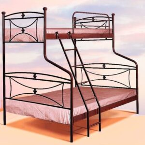 Κουκέτα με διπλό κρεβάτι κάτω, μονό πάνω,γερή μεταλλική, ελληνικής κατασκευής. 9097-1