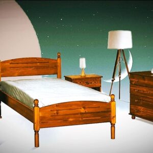 Κρεβάτι ημίδιπλο, ελληνικής κατασκευής, από ξύλο μασίφ σουηδικό 9196-2