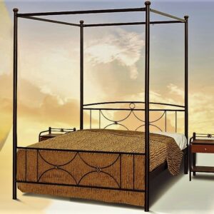 Κρεβάτι ημιδιπλό, με ουρανό, μεταλλικό ελληνικής κατασκευής!! 9113-2
