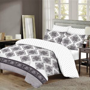 Σετ σεντόνια Γίγας (king size) 240Χ260cm 100% Βαμβακερά γκρι – ανθρακί. Κωδ. 7302-10Γ