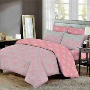 Σετ σεντόνια Γίγας (king size) 240Χ260cm 100% Βαμβακερά γκρι – σιέλ κεραμιδί. Κωδ. 7302-11Γ