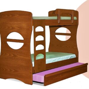 Κουκέτα 3 ατόμων, με συρόμενο μηχανισμό κρεβάτι, από ξύλο δρυ, πολύ γερής ελληνικής κατασκευής!!! 9201-2